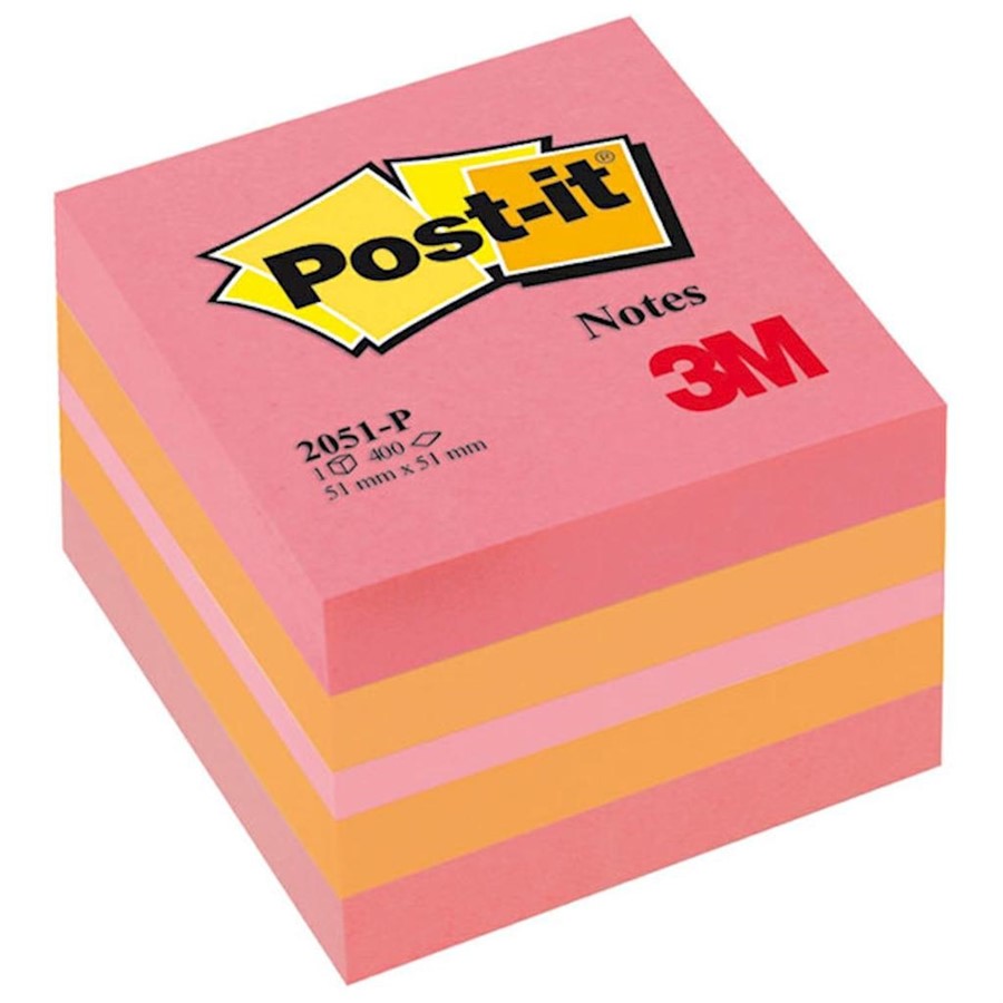 POST-IT MINI CUBO 51X51 ROSA ASS.400FF 3M