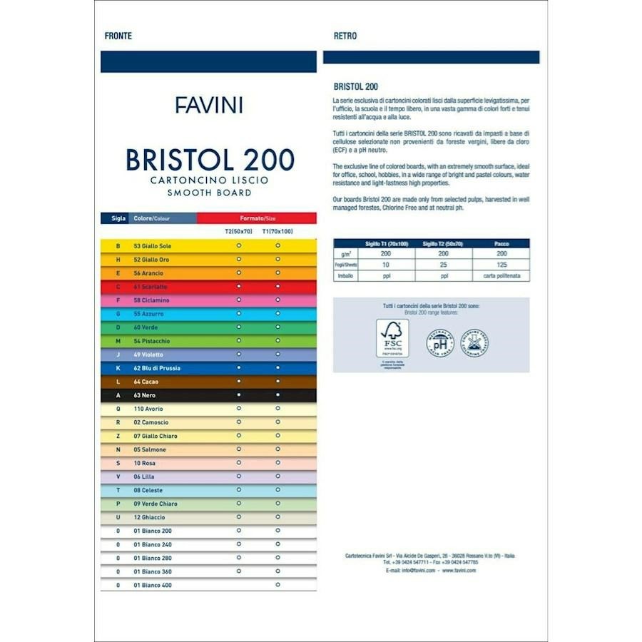 BRISTOL Liscio cm50x70 75.MARRONE FAB26