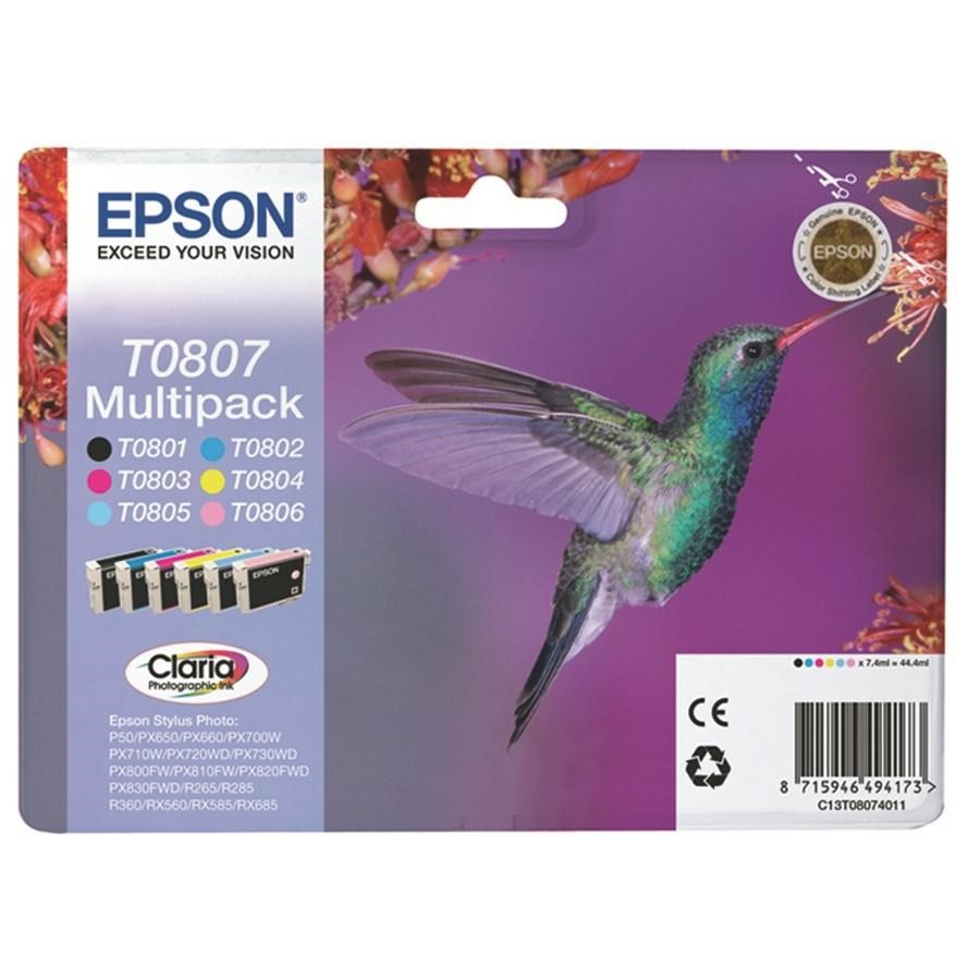 EPSON Ink-Jet MultiPack *T080740* R265/360/560 6Col *N+C+M+Y+LC+LM*