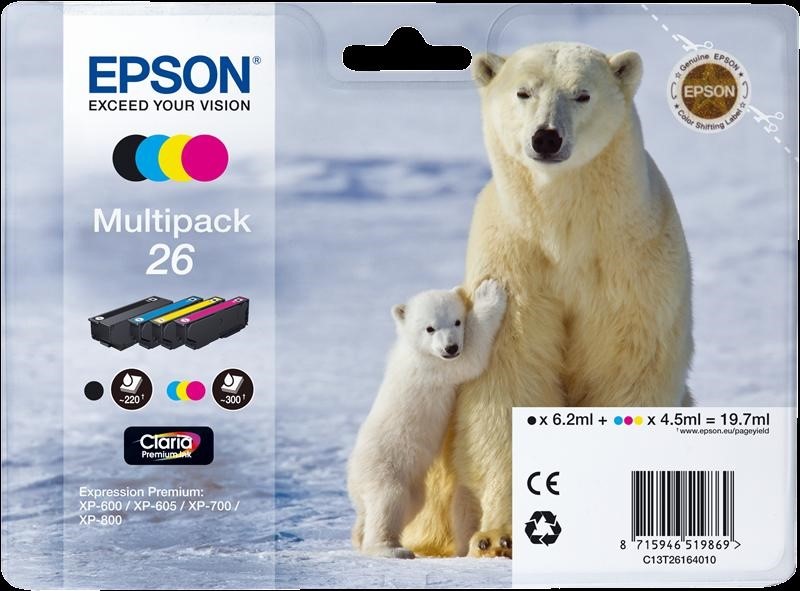 EPSON Ink-Jet MULTIPACK N.26 *T261640* XP600/605/700/800