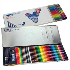 PASTELLI sc.50 METALLO TINTA UNITA  CON GOMMA TEMPERINO E MATITE
