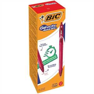 BIC GEL-OCITY QUICK DRY Rosso pz12 INTENSITY