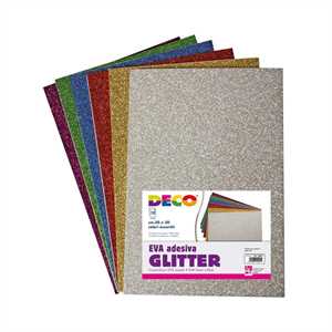 GOMMA CREPP GLITTER ADESIVA BUSTA DA 10 PZ.ASS.