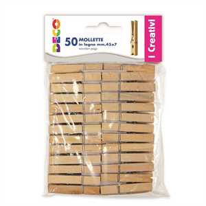 MOLLETTE LEGNO MM45X7 BUSTA PZ.50   COL.NATURALE
