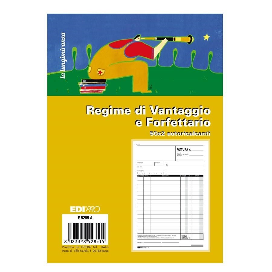 Blocco FATTURA REGIME DI VANTAGGIO E FORFETTARIO 50X2 AUTOCOP.22X14,