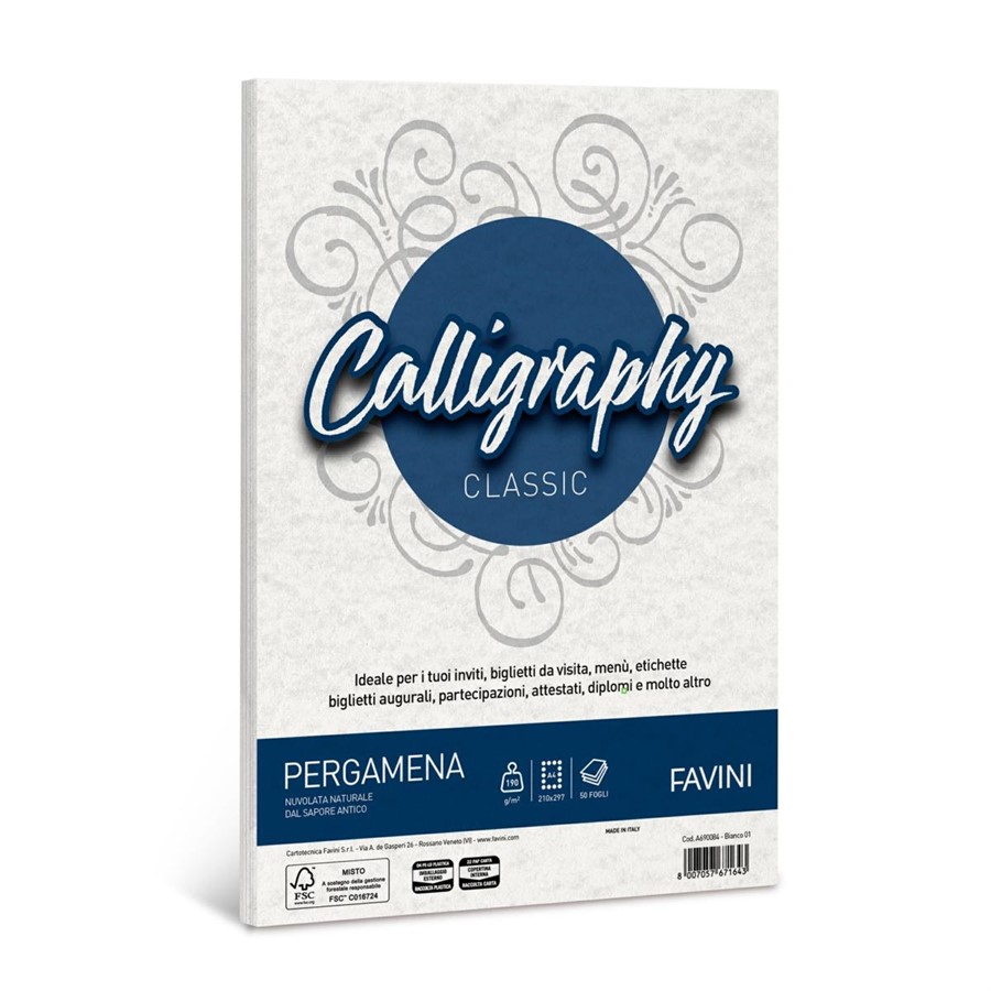 Calligraphy PERGAMENA gr190 BIANCO A4 f50