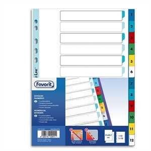 INTERCALARE A4 1-12 12 TACCHE COLOR