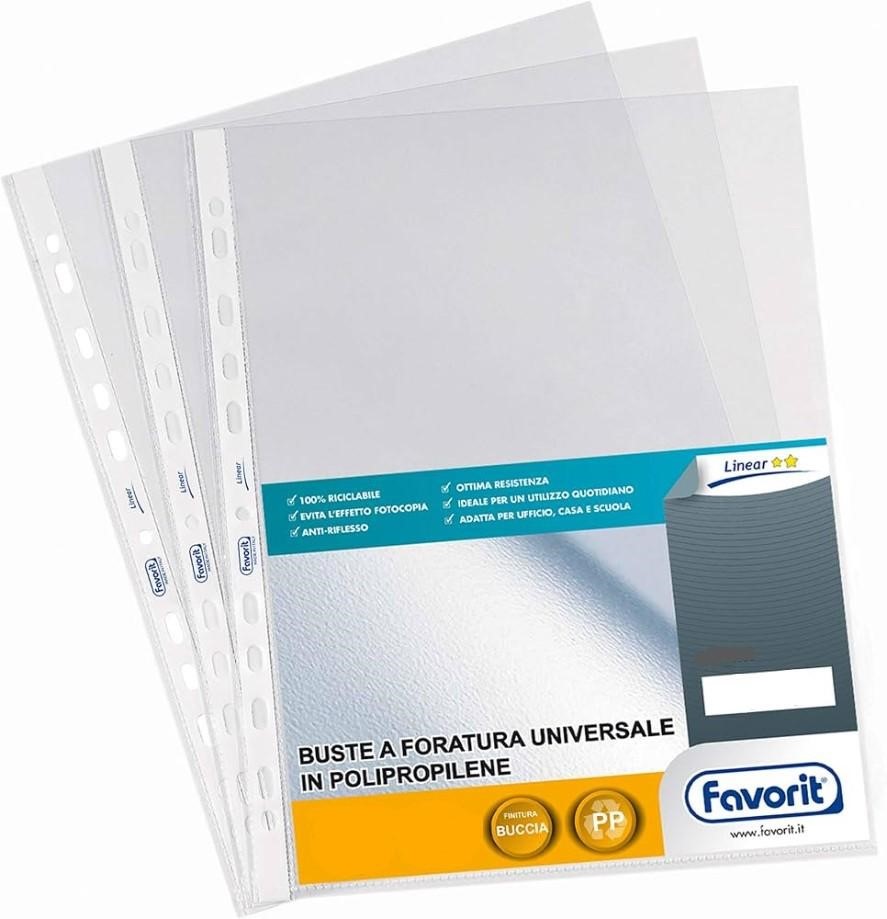 Busta con fori 21x29,7 Buccia Arancia LINEAR in Naturene