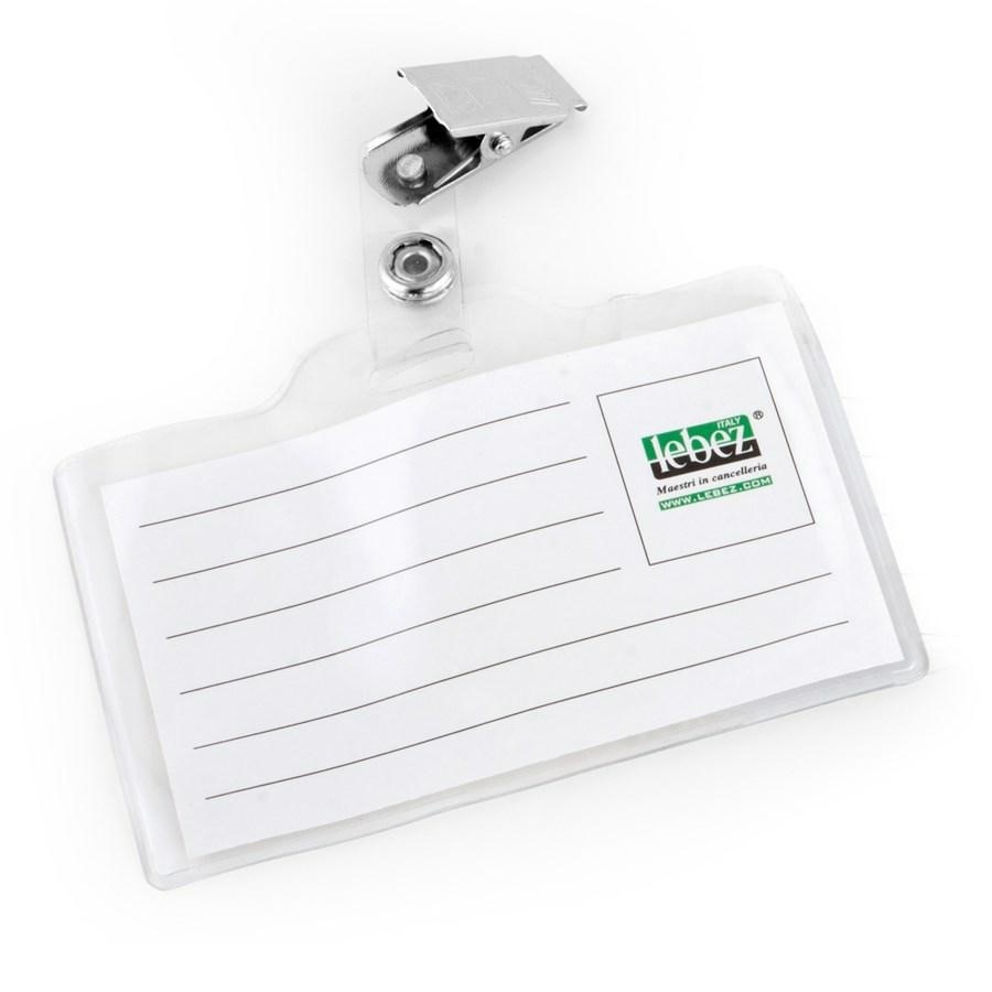 PORTA BADGE 60x93mm pz50 CON CLIP METALLO