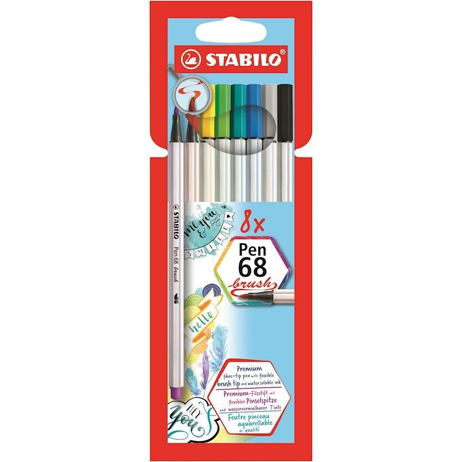 STABILO PEN 68 BRUSH pz8 ast.cartone