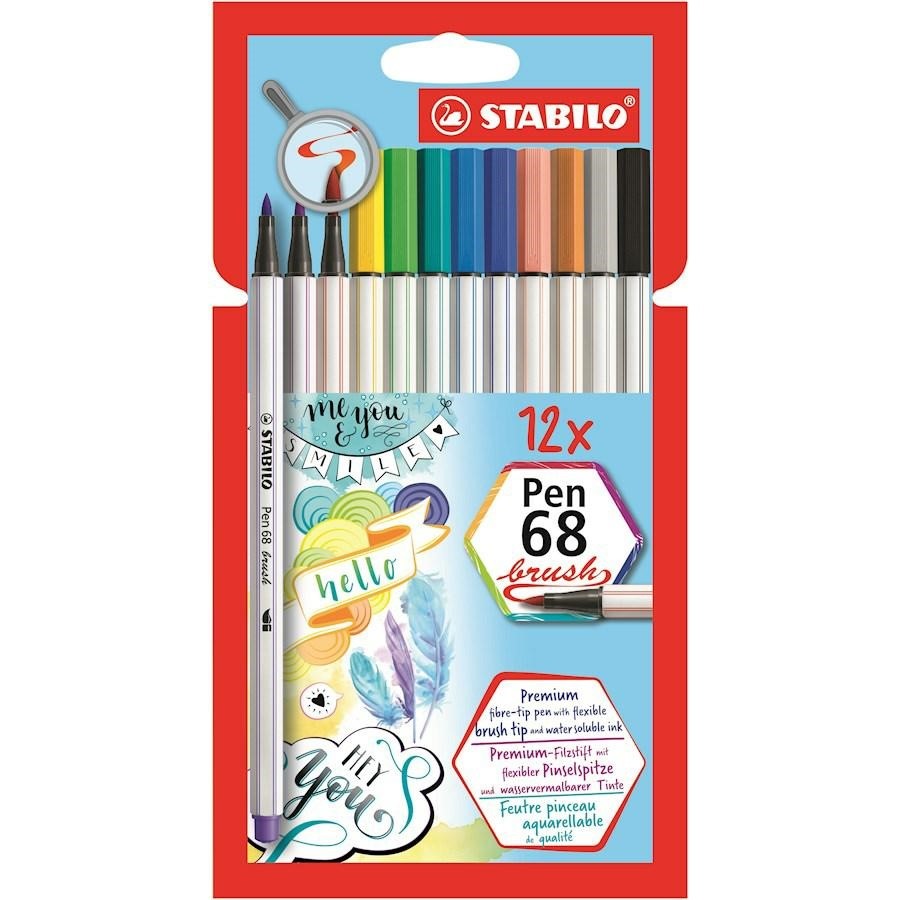 STABILO PEN 68 BRUSH pz12 ast.cartone