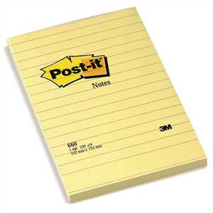 POST-IT mm102x152 Giallo Rigato 3M