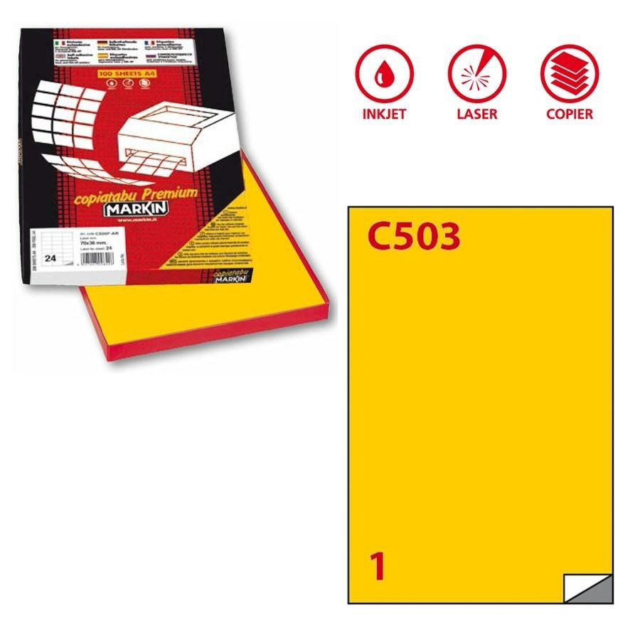 Etichette COLOR A4 105X48 (C504) GIALLO