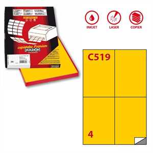 Etichette COLOR A4 105X148 (C519) GIALLO