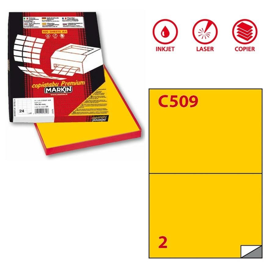 Etichette COLOR A4 210X148 (C509) GIALLO