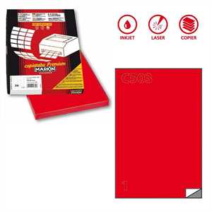 Etichette COLOR A4 210X297 (C503) ROSSO-ARANCIO