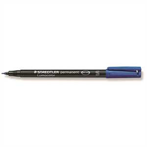 Marker LUMOCOLOR Punta Super Fine Permanente BLU