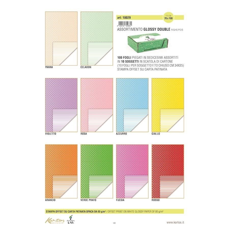CARTA REGALO 100X70 DOUBLE RIGHE E  POIS FF100