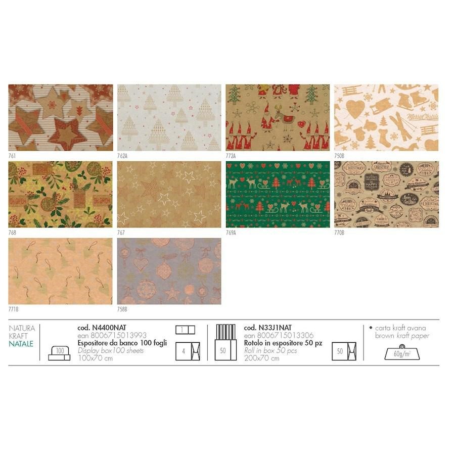 Carta regalo 100x70 Kraft Natale NATURA FF100