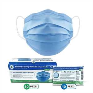 MASCHERINA PZ.10 MONOUSO 3 STRATI CLASS IIR CON PRESIDIO