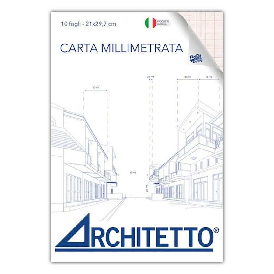 Millimetrata Blocco A3 f10 ARCHITETTO (RUG3446)