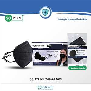 MASCHERINA FFP2 NERA 5 STRATI CONF. SINGOLA CERT.CE 2797 EN 149:2001