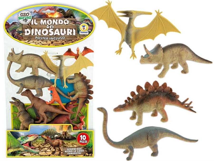 GEO NATURE - DINOSAURI RIGIDI 10PZ CON POSTER