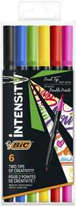 BIC INTENSITY DUAL TIP 6PZ COLORI CLASSIC (PUNTA FELTRO E BRUSH)