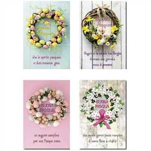 BIGLIETTO BUONA PASQUA GHIRLANDE DI PASQUA -1242-