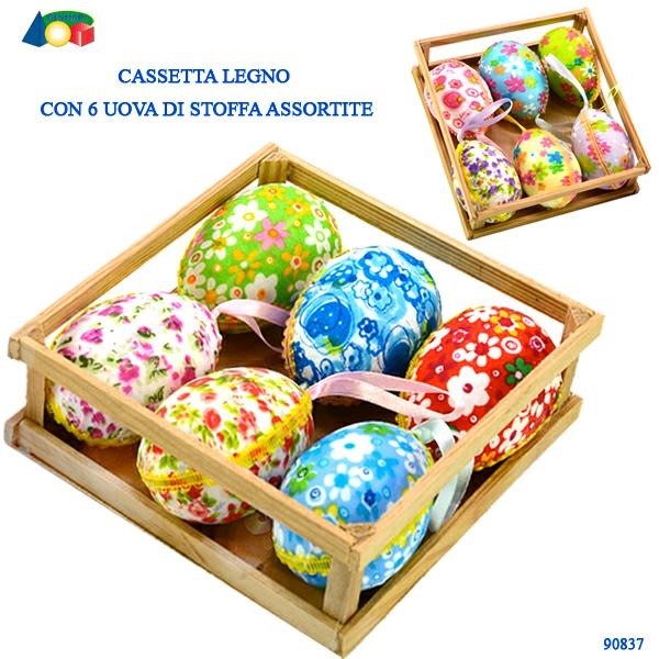 CASSETTA CON 6 UOVA STOFFA