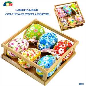 CASSETTA CON 6 UOVA STOFFA