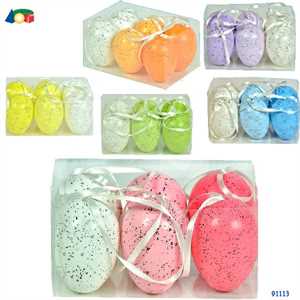 CONFEZIONE TRASPARENTE CON 6 UOVA MACULATE COLORI ASSORTITI