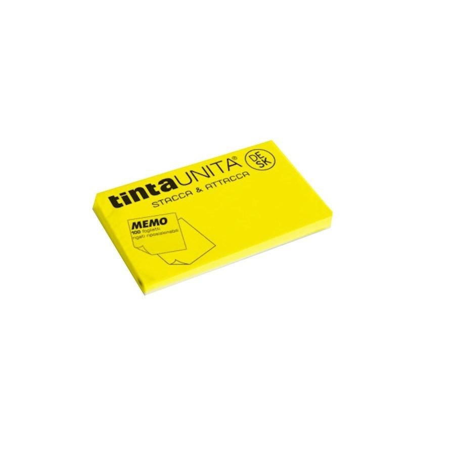 FOGLIETTI STACCA&ATTACCA 75X125 GIALLO FLUO 100FF TintaUNITA DESK