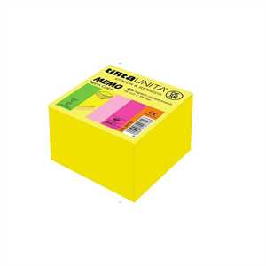CUBO FOGLIETTI STACCA&ATTACCA 75X75 GIALLO NEON 400FF TintaUNITADESK
