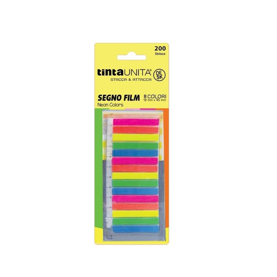 SEGNAPAGINA TintaUNITA DESK CON RIGHELLO  NEON 17 COLORI 0,6X45
