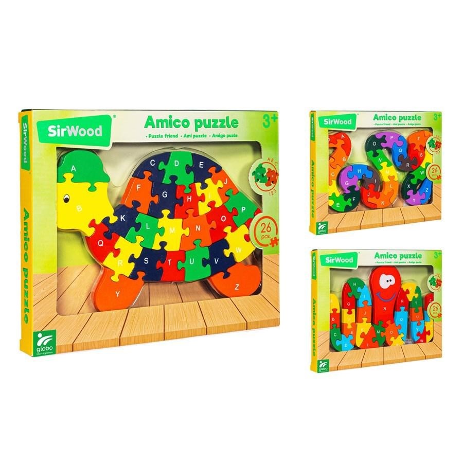 PUZZLE LEGNO 26PZ LETTERE/NUMERI 3ASS