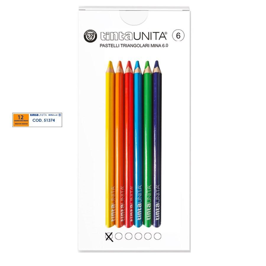PASTELLO BLU OLTREMARE 17 TRIANGOLARE MINA 6MM 6PZ 60039 TINTAUNITA