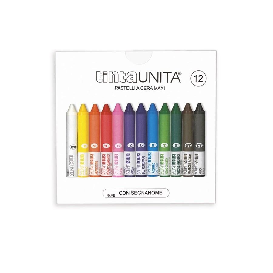 Pastelli a cera MAXI d11.5 scatola 12 colori   Tintaunita 60027