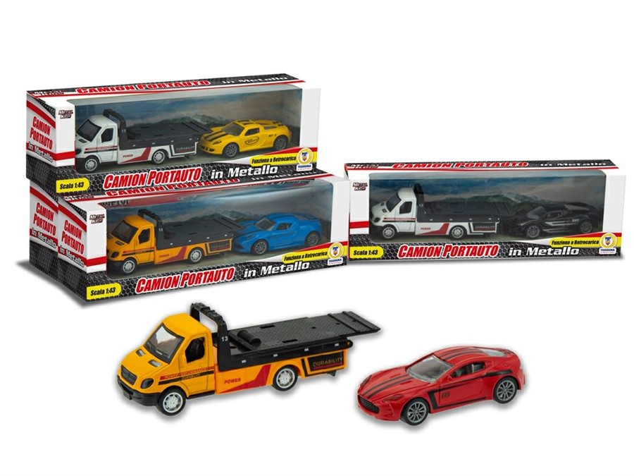 METAL KIDS-CAMION PORTAUTO RETROCARICA SCALA 1:43 4 ASS.