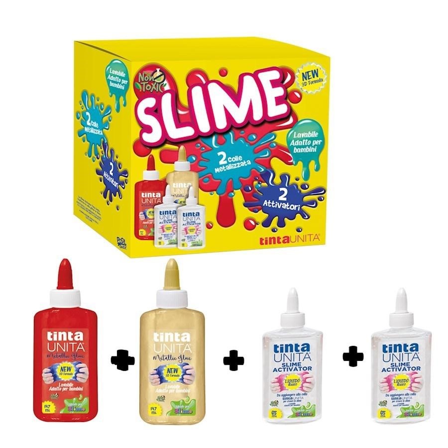 SLIME SET 2 FLACONI 147ML+2 ATTIVATORI METALLIC TINTAUNITA