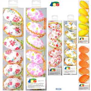 CONF.TRASP. 6 UOVA STOFFA CON FIORI CM.6 CODICE 91124