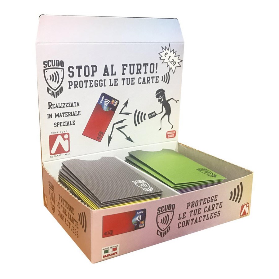PORTACARTE DI CREDITO Singola SCUDO CARD ULTRA CROMO