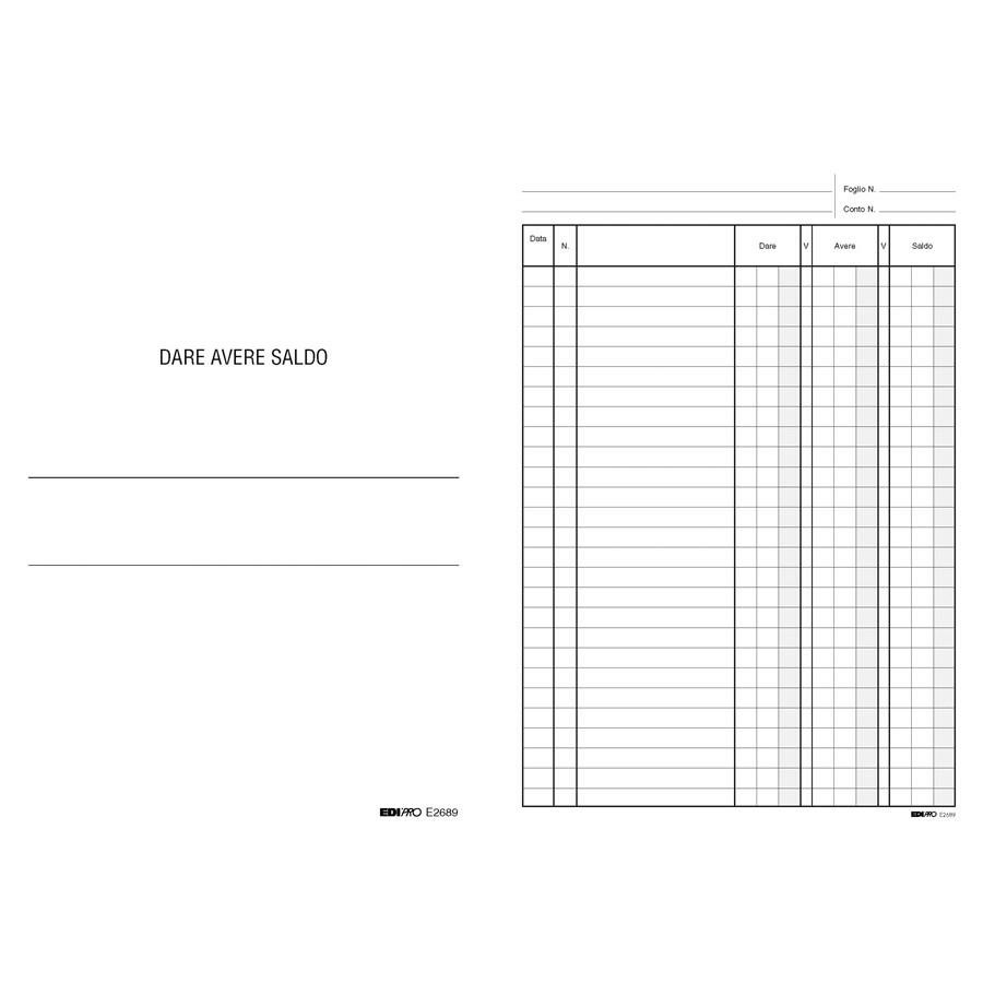 REGISTRO DARE/AVERE/SALDO 24x17CM 96 PAGINE