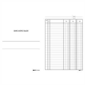 REGISTRO DARE/AVERE/SALDO 24x17CM 96 PAGINE