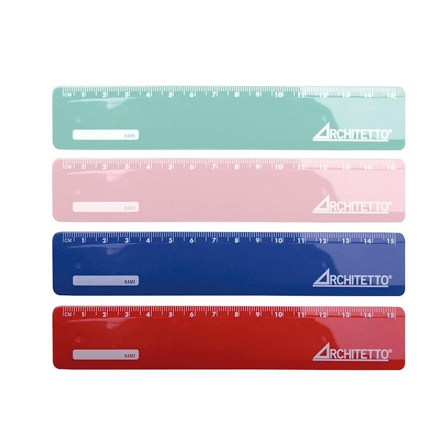 RIGHELLO PLASTICA COLORATA CM16 pz40 ARCHITETTO