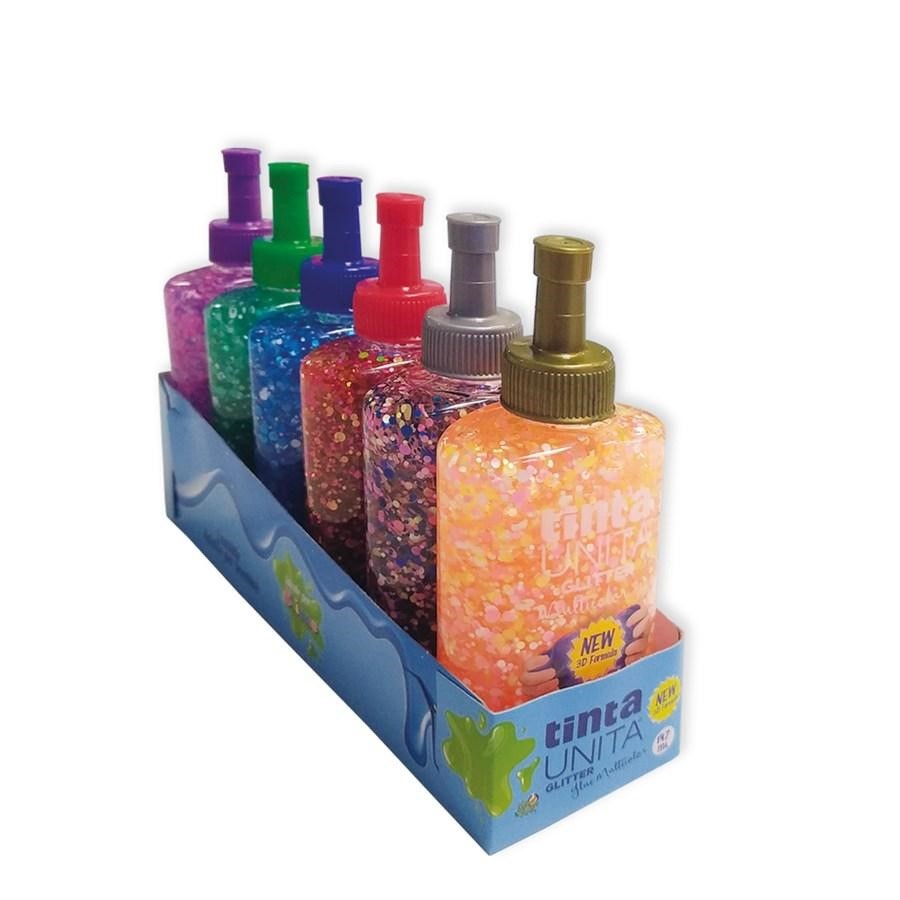 COLLA GLITTER 147 ML GLITTER MULTICOLOR  6 colori TINTAUNITA