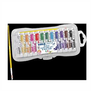 TEMPERA CONF.12 TUBETTI 12ML-COLORI ASSORTITI TINTAUNITA