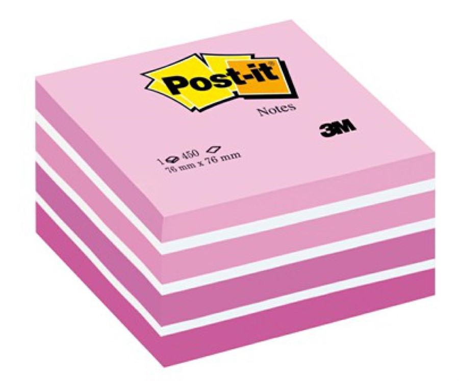 POST-IT CUBO 76X76 ROSA PASTELLO ASS.450FF 3M