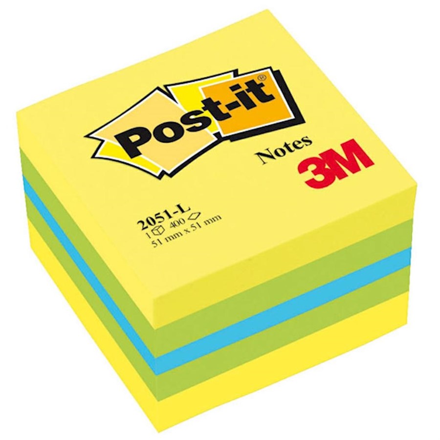 POST-IT MINI CUBO 51X51 LIMONE ASS.400FF 3M