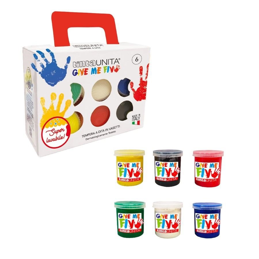 COLORI A DITA ML.80 6 VASETTI TINTA UNITA
